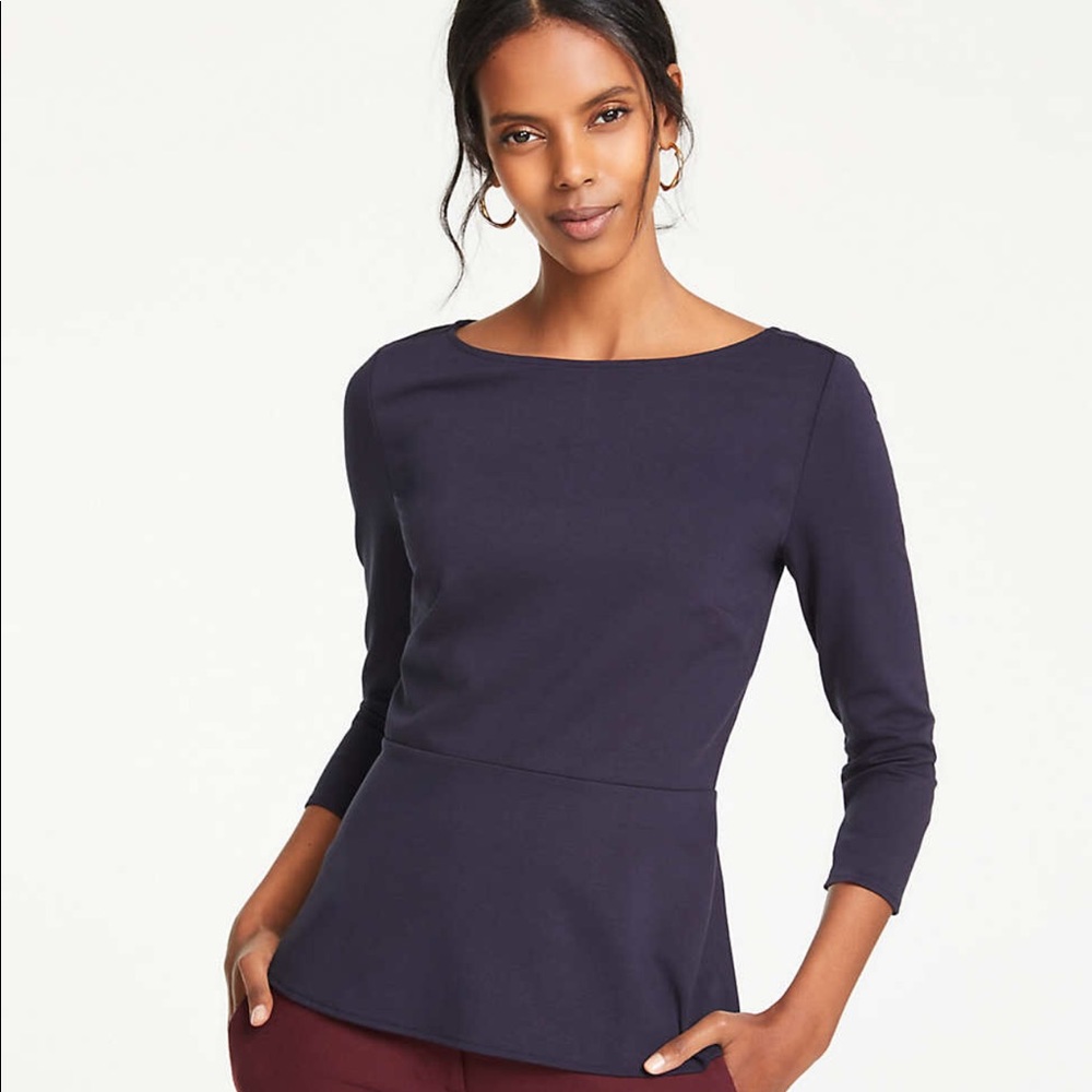 ANNE TAYLOR PEPLUM TOP